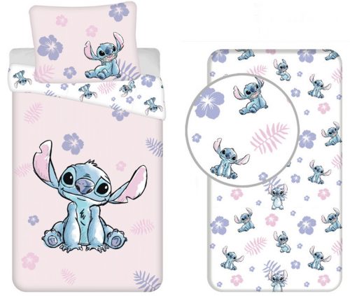 Disney Lilo és Stitch, A csillagkutya Pink ágyneműhuzat és gumis lepedő szett