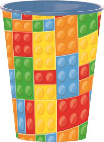 Lego mintázatú Bricks műanyag pohár 260 ml