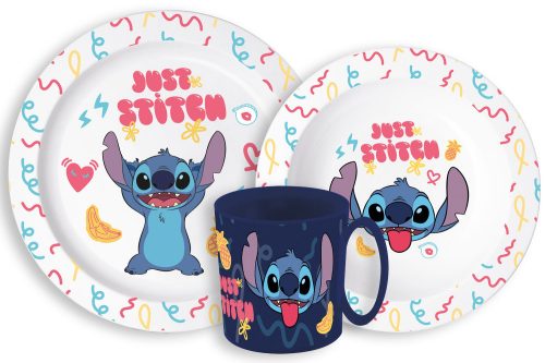 Disney Lilo és Stitch Palms étkészlet, micro műanyag szett bögrével 265 ml